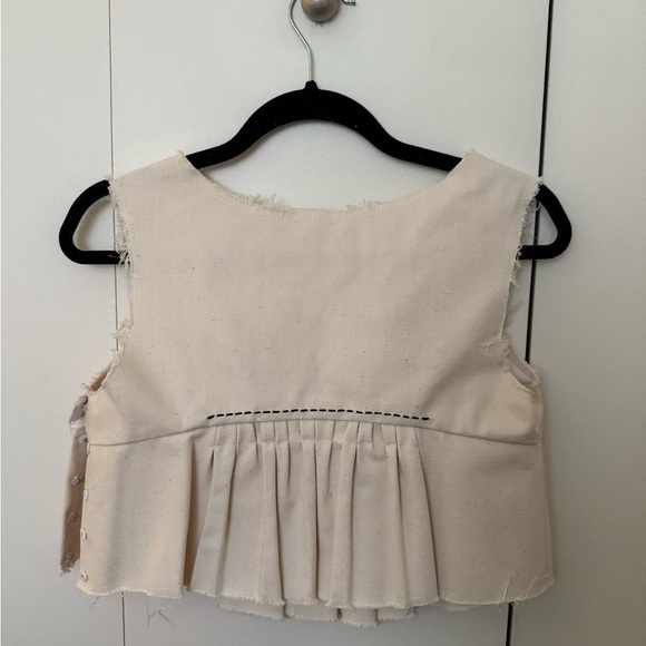 Miu Miu Cream Cropped Top - Picture 2 of 5